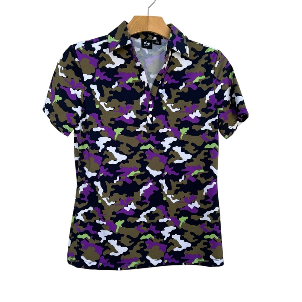 n’vo Lanctot Camo Short Sleeve Golf Polo Shirt Top